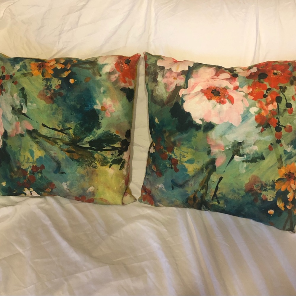 2 Watercolor Decorative pillows